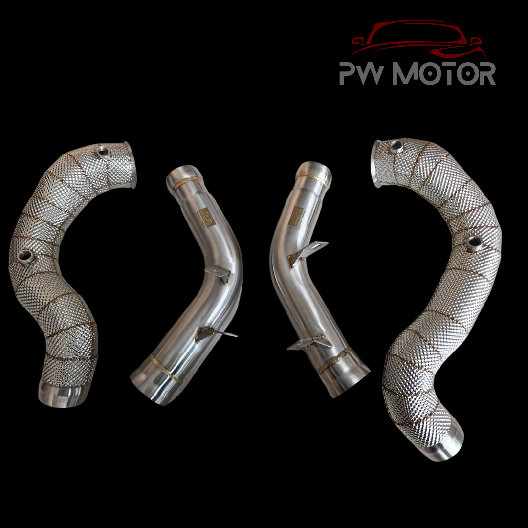 PW Motor Mercedes E63(s) Downpipes with Heat Shields