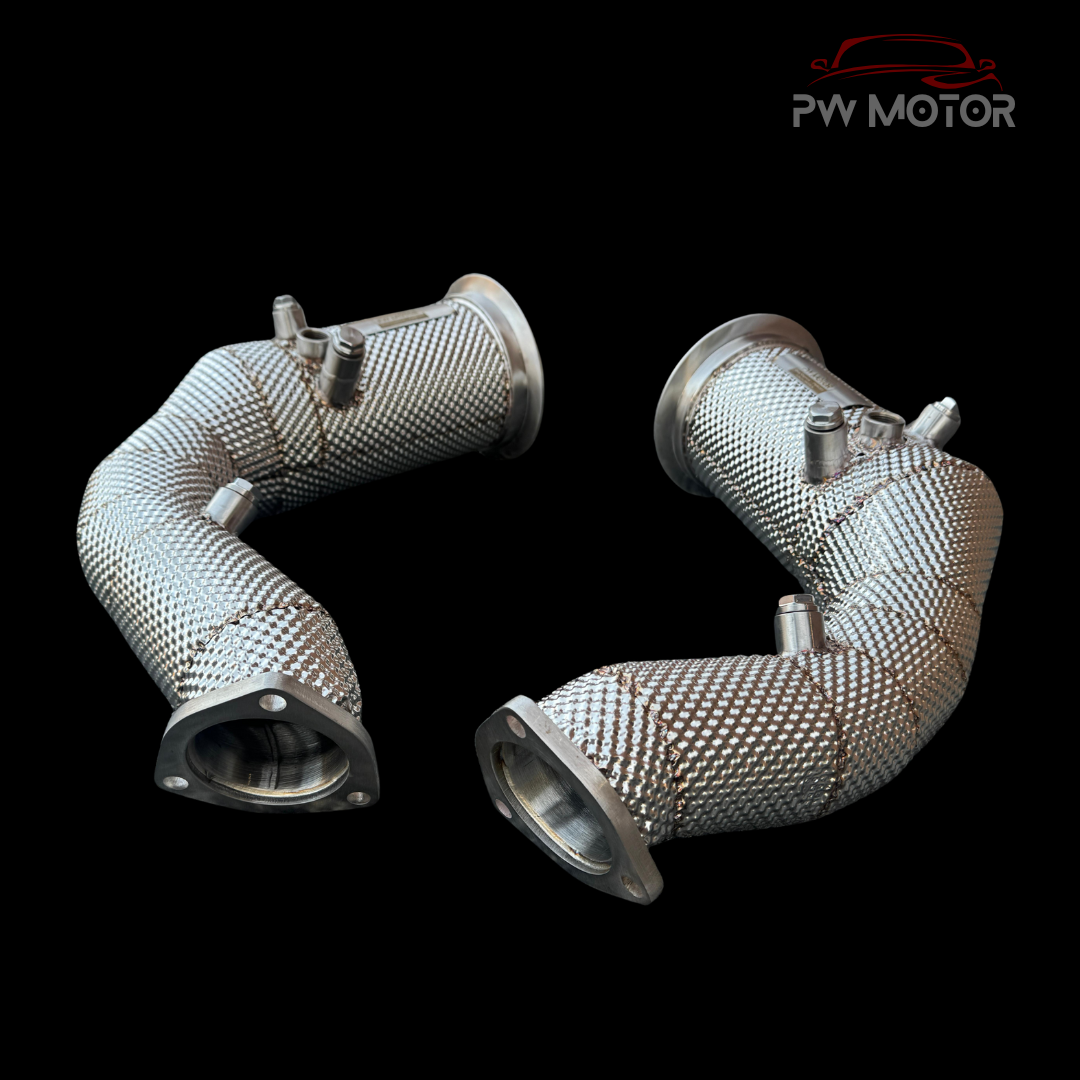 Audi RSQ8 Downpipes with Heat Shields and 200 Cell OPF | PW Motor