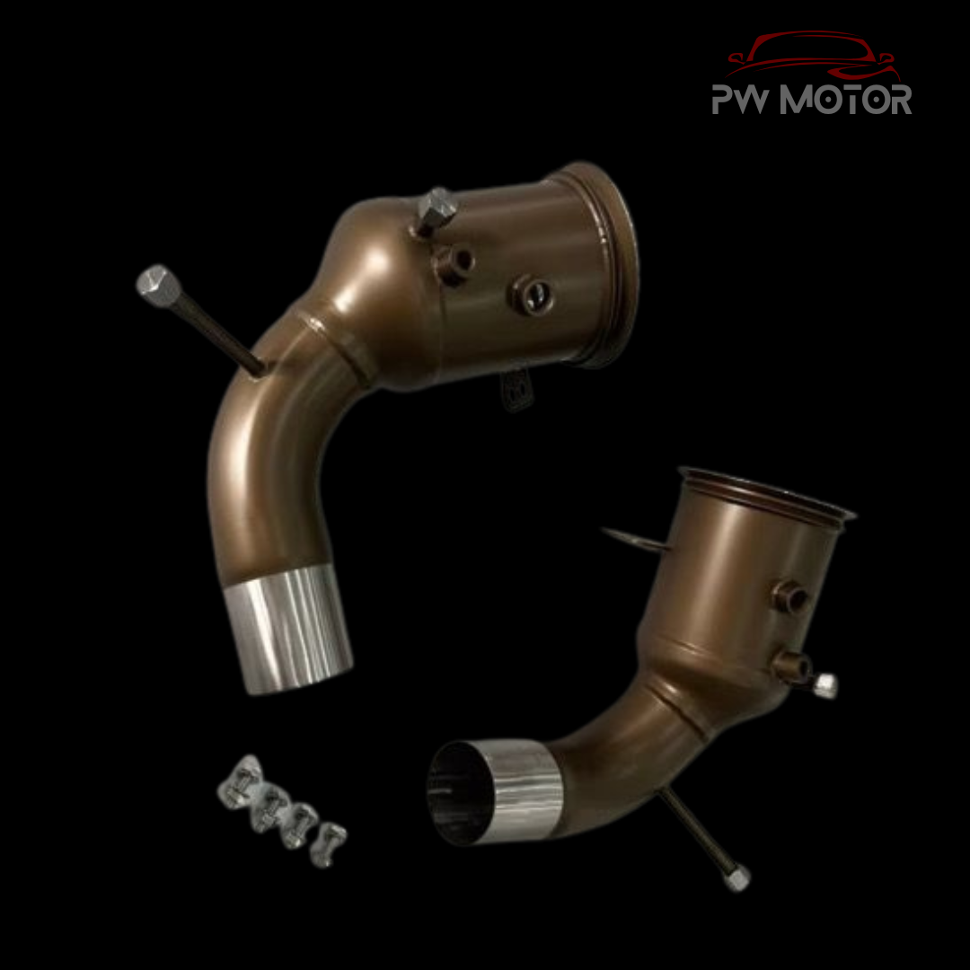 Porsche 911/992 Turbo/Turbo S Catless Ceramic Coated Downpipes | PW Motor