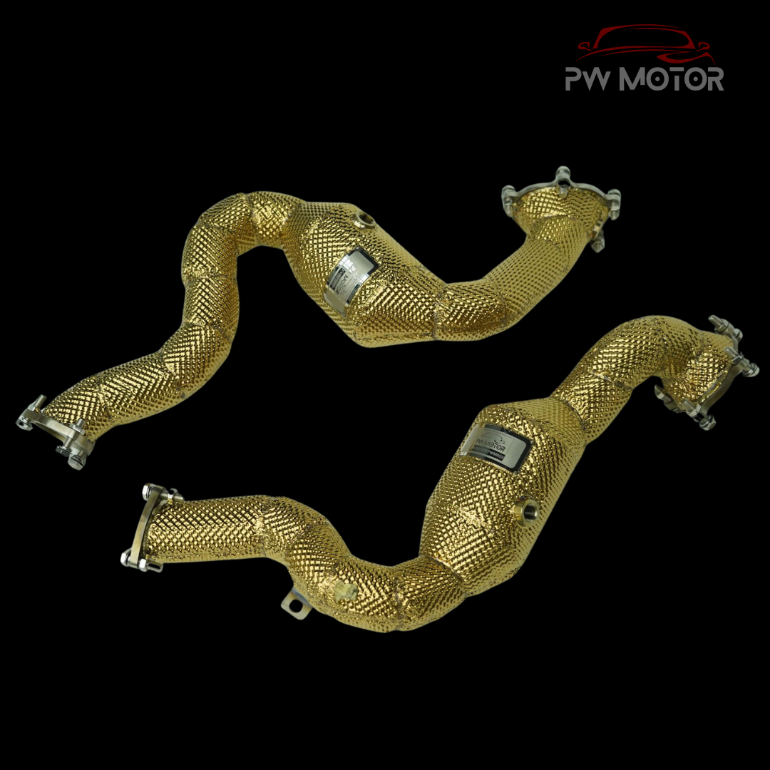 Audi S6 / S7 / S8 C7 Heat Shielded Catted 200Cell Euro6 Downpipes - GEN2 | PW Motor
