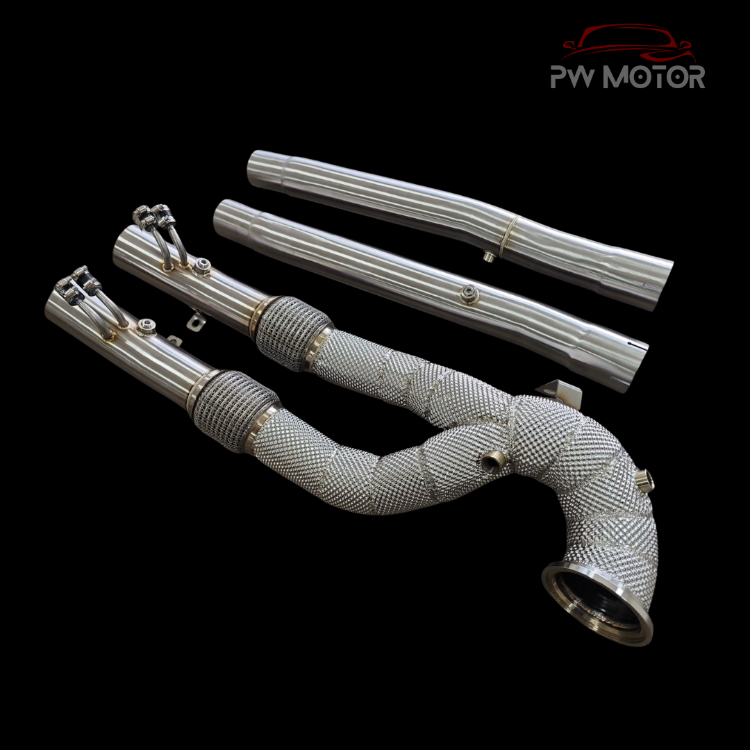 Audi RS3 8V/Y Catless Heat Shielded Downpipes | PW Motor