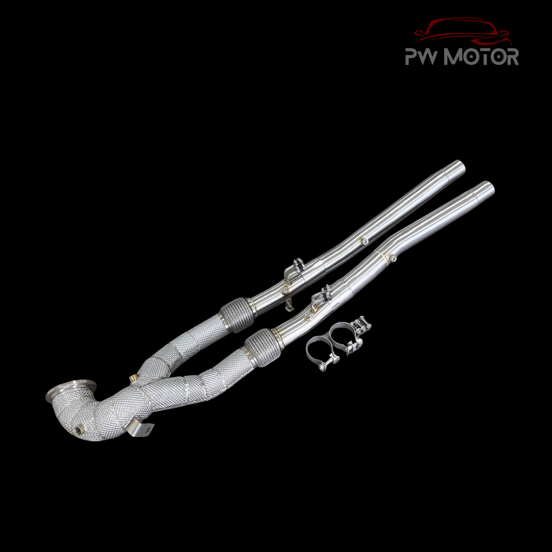 Audi RS3 8V/Y Catless Heat Shielded Downpipes | PW Motor