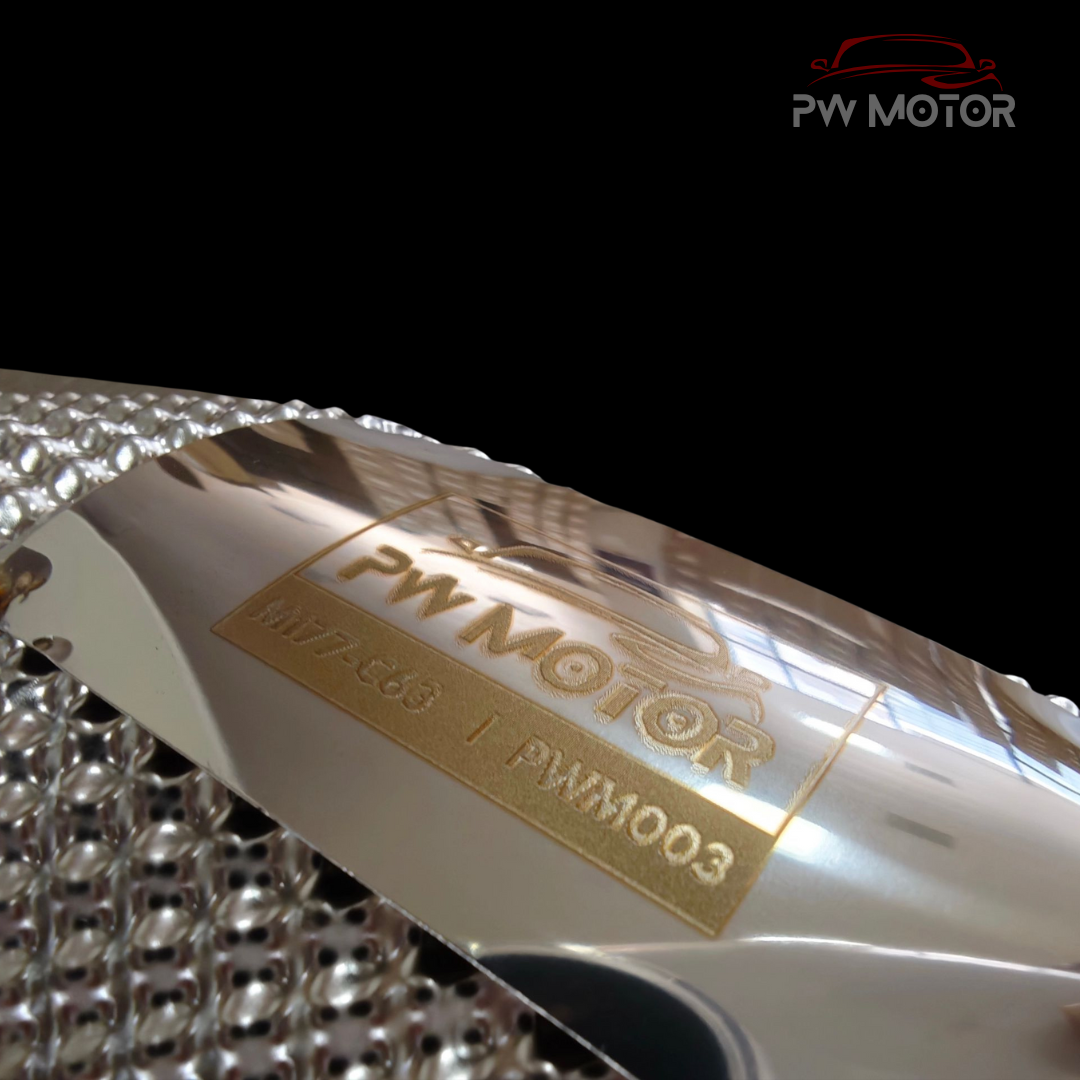 PW Motor Mercedes C63 M177 Downpipes with Heat Shield and 200 Cell