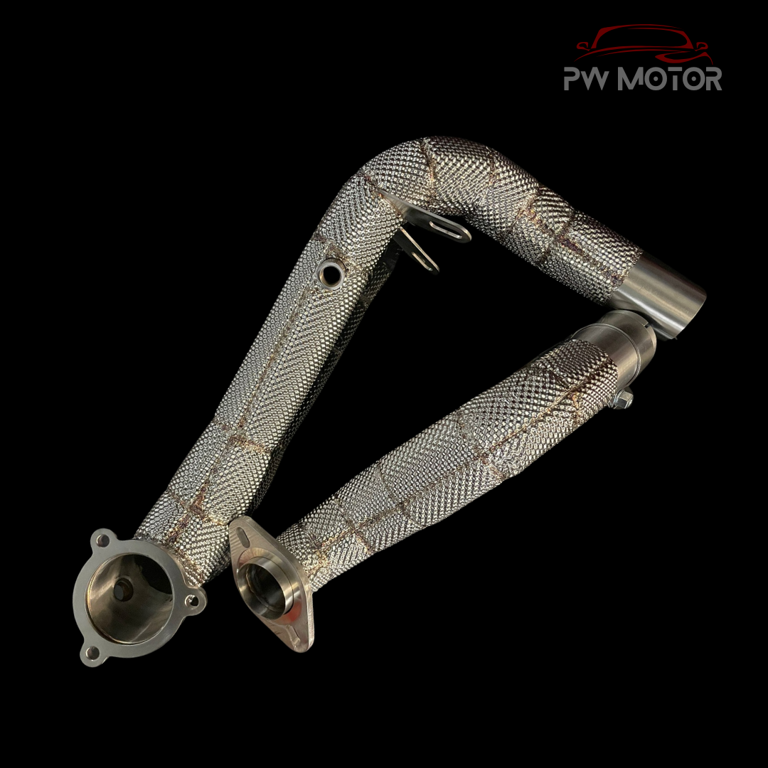 PW Motor Mercedes A35 M260 Downpipes with Heat Shields