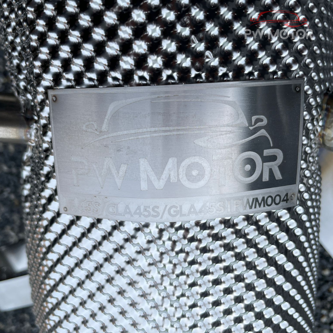 Mercedes A45S / CLA45s 200cell EURO6 Catted 127mm Downpipes Heat Shielded with OPF/GPF and Temperature Sensor with flexi pipe | PW Motor