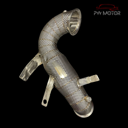 Mercedes A45s Downpipes with Heat Shields and 200 Cell | PW Motor