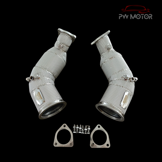 Audi RS4/5 B9 Catless Heat Shielded Downpipes with OPF | PW Motor