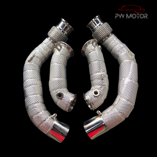 BMW M5 F90 Catless Heat Shielded Downpipes OPF | PW MOTOR