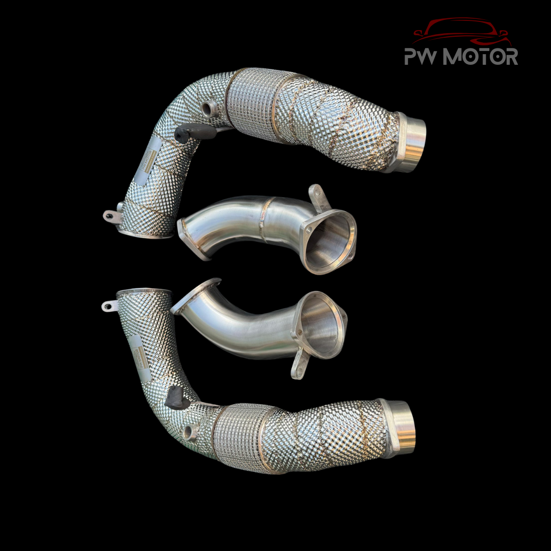 BMW X6M F96 LCI Heat Shielded Downpipes | PW MOTOR