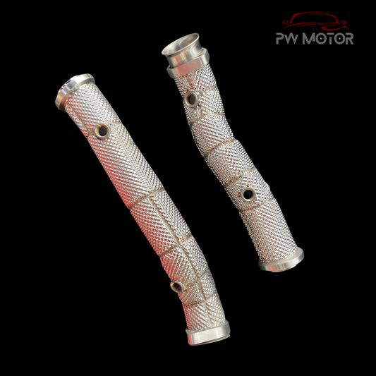 PW Motor Mercedes C43 M276 Downpipes with Heat Shields