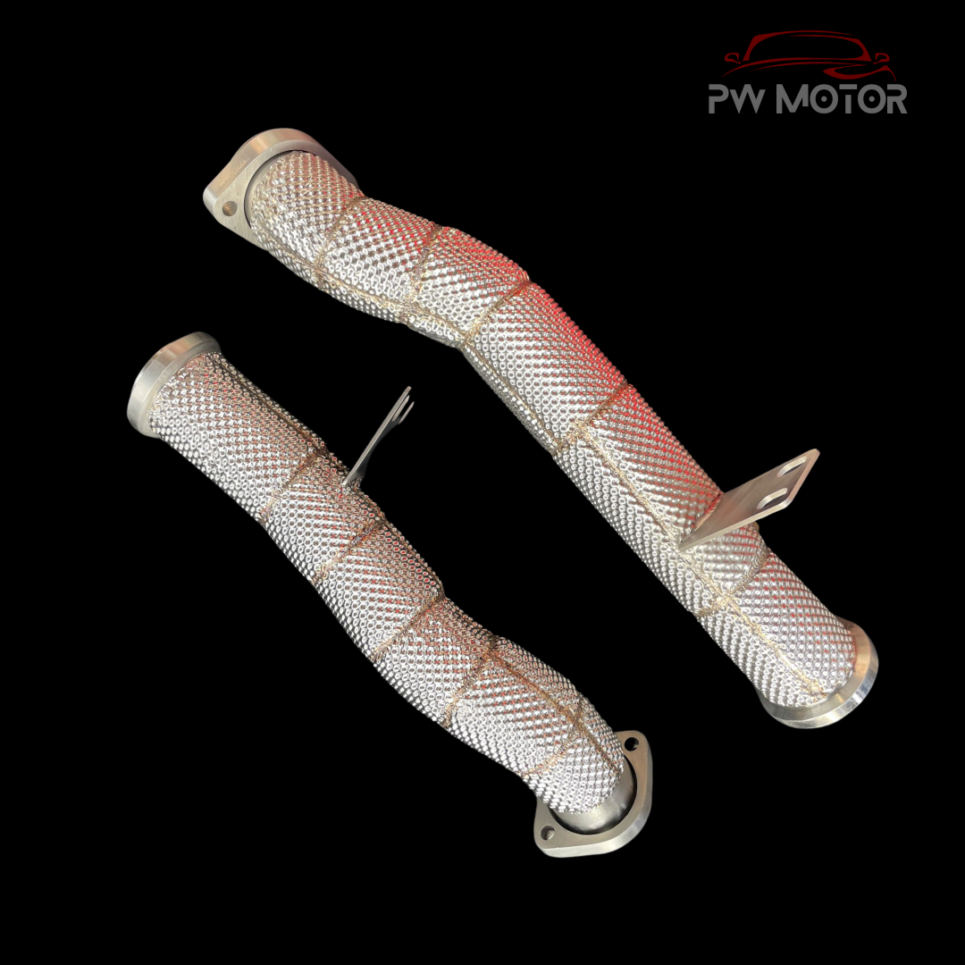 PW Motor Mercedes C43 M276 Downpipes with Heat Shields