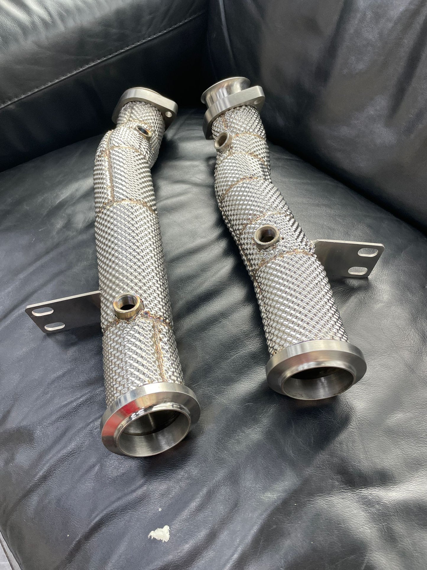 PW Motor Mercedes C43 M276 Downpipes with Heat Shields