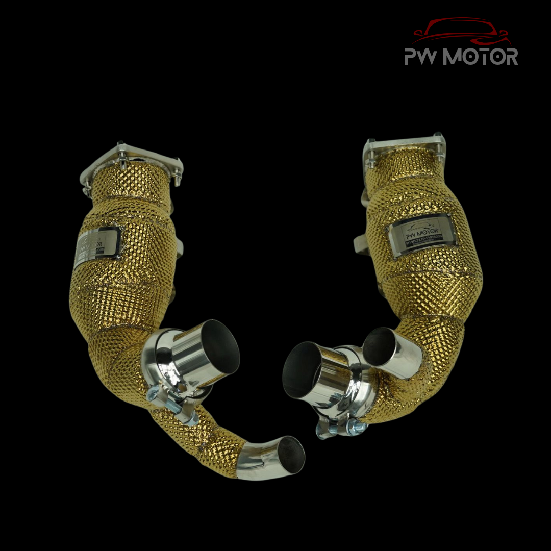 Porsche Carrera 991.2 3.0T / GTS Catted 200Cell Euro6 Gold Heat Shielded ( Stainless Steel Wool ) - GEN2 | PW Motor