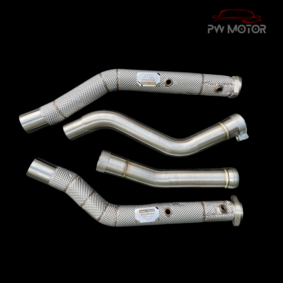 Mercedes GLE63 M157 Catless Downpipes with Heat Shields | PW Motor