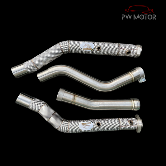 Mercedes GLE63 M157 Catless Downpipes with Heat Shields | PW Motor