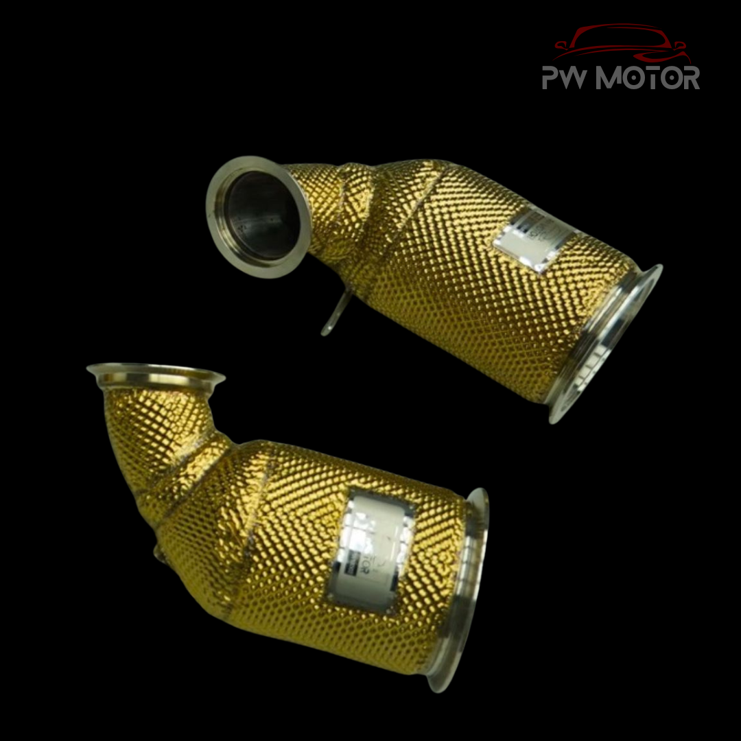 Porsche Panamera 976 4.0L Heat Shielded Downpipes - GEN2 | PW Motor