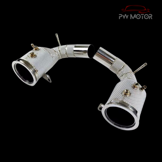 Porsche 911/992 Turbo/Turbo S Catless Heat Shielded Downpipes | PW Motor