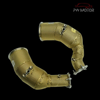 Audi RS4 / RS5 B9 / B9.5 200cell EURO6 Catted Heat Shielded Downpipes OPF | PW Motor