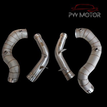 PW Motor Mercedes E63(s) Downpipes with Heat Shield