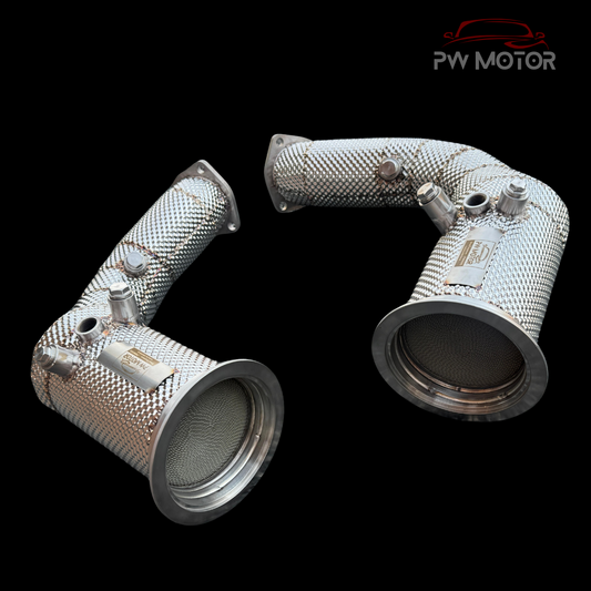 Audi RSQ8 Downpipes with Heat Shields and 200 Cell OPF | PW Motor