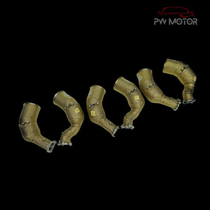 Audi RS4 / RS5 B9 / B9.5 200cell EURO6 Catted Heat Shielded Downpipes OPF | PW Motor