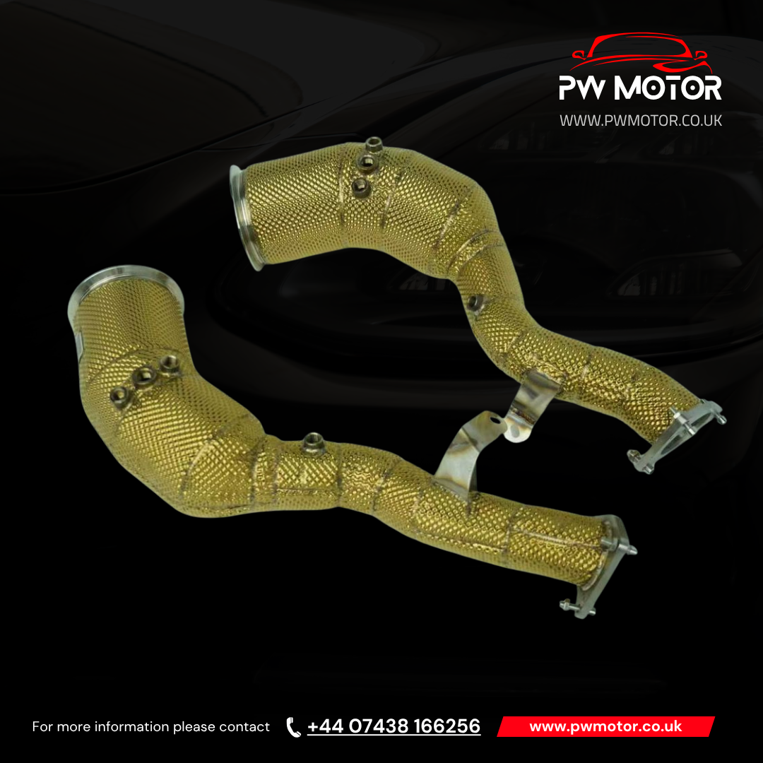 Porsche Macan 2.9T High Flow Sport Cats 200Cell Euro6 Gold Heat Shielded OPF Downpipes | PW Motor