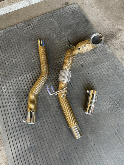Audi S3 8Y Sports Cat 200cell Euro6 Fully Heat Shielded Downpipes | PW Motor