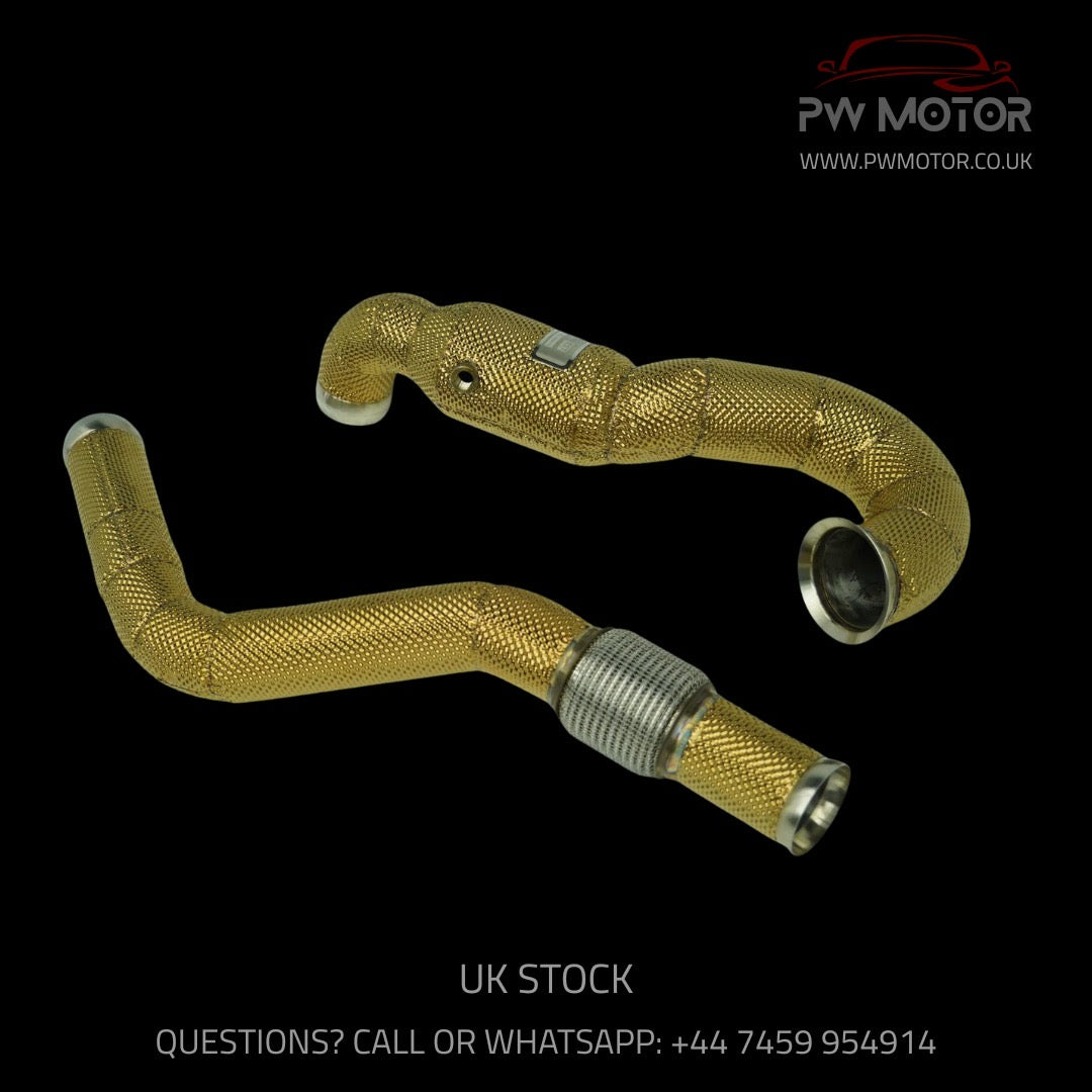 Mercedes A45 / GLA45 / CLA45 200cell EURO6 Catted Downpipes Heat Shielded | PW Motor