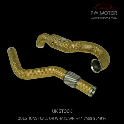 Mercedes A45 / GLA45 / CLA45 200cell EURO6 Catted Downpipes Heat Shielded | PW Motor