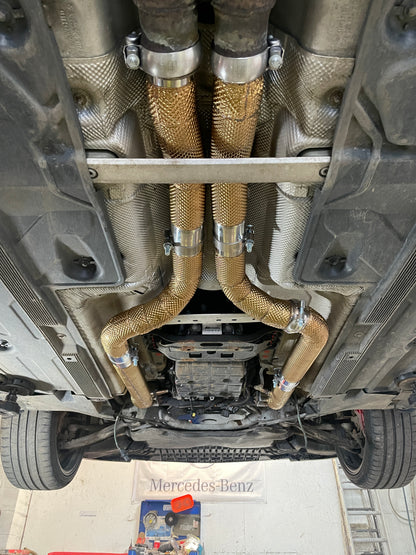 Mercedes C63 W204 Heat Shielded Catted 200Cell Euro6 Downpipes - GEN 2 | PW Motor