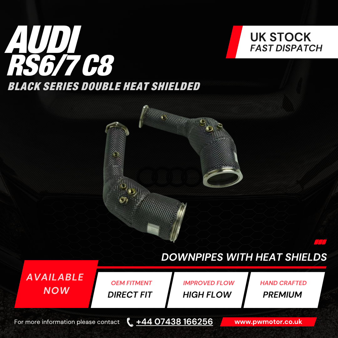 Audi RS6 / RS7 C8 4.0 TFSI Black Series Double Heat Shielded Downpipes | PW Motor
