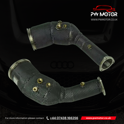 Audi RS6 / RS7 C8 4.0 TFSI Black Series Double Heat Shielded Downpipes | PW Motor