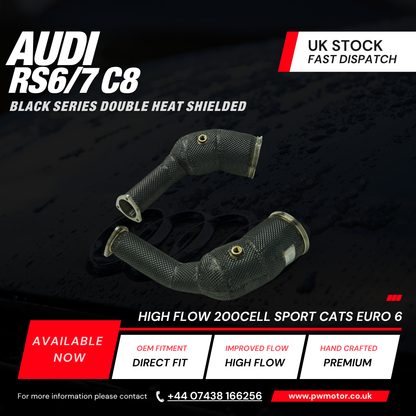 Audi RS6 / RS7 C8 4.0 TFSI Black Series Double Head Shielded 200Cell Sport Cats Euro 6 | PW Motor