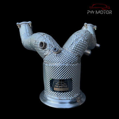 AUDI S4 / S5 B9 / 9.5 200Cell Catted Heat Shielded Downpipes (OPF MODEL) | PW Motor