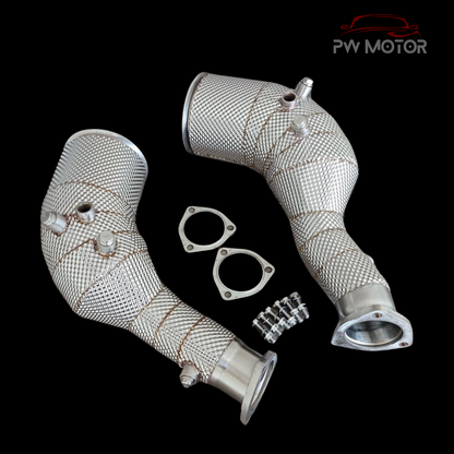 Audi RS4/5 B9 Catless Heat Shielded Downpipes with OPF | PW Motor