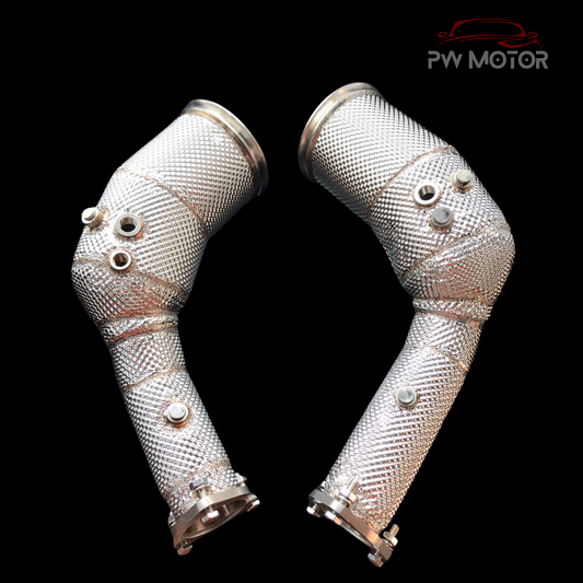 PW Motor Audi RS6/7 C8 Catless Heat Shielded Downpipes with OPF