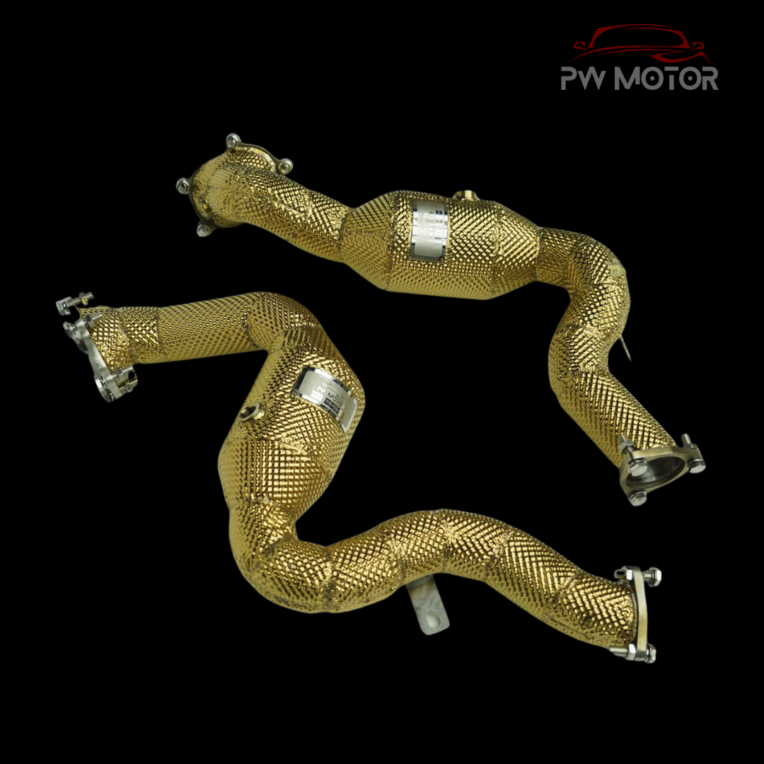 Audi S6 / S7 / S8 C7 Heat Shielded Catted 200Cell Euro6 Downpipes - GEN2 | PW Motor