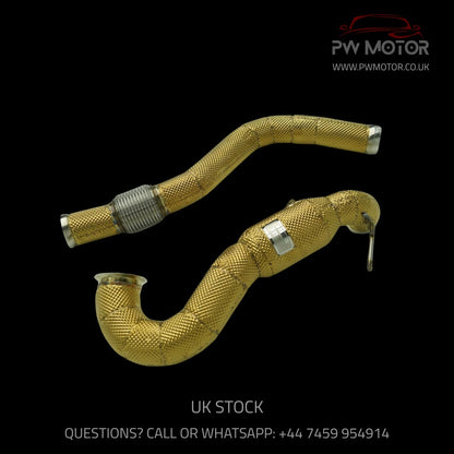 Mercedes A45 / GLA45 / CLA45 200cell EURO6 Catted Downpipes Heat Shielded | PW Motor