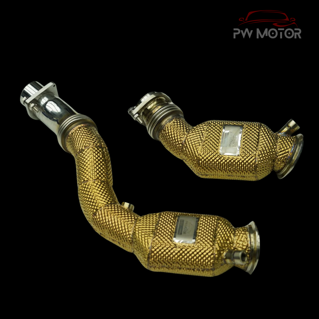 BMW M3/M4 F80/F82 Heat Shielded Catted 200cell EURO6 Downpipes - GEN 2 | PW Motor
