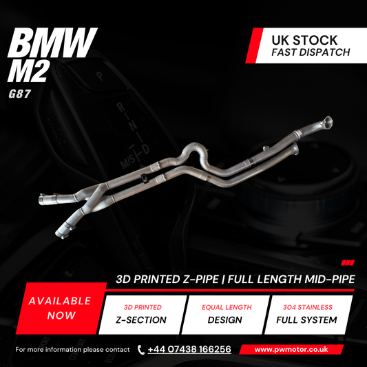 BMW M2 G87 3D Printed Z-Pipe Full Length Mid-Pipe | PW Motor