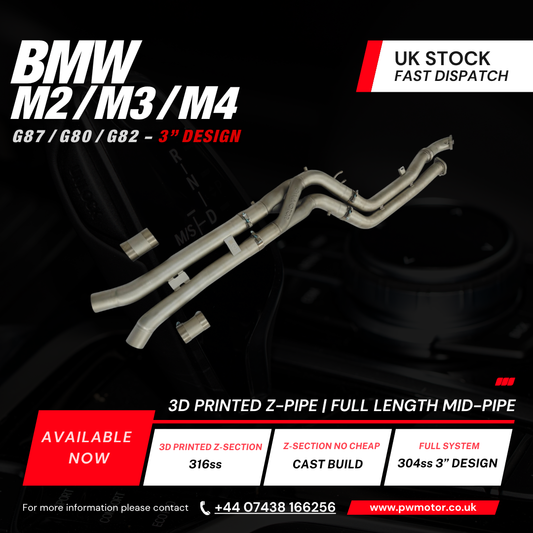 BMW M2 G87 3D Printed Z-Pipe Full Length Mid-Pipe | PW Motor