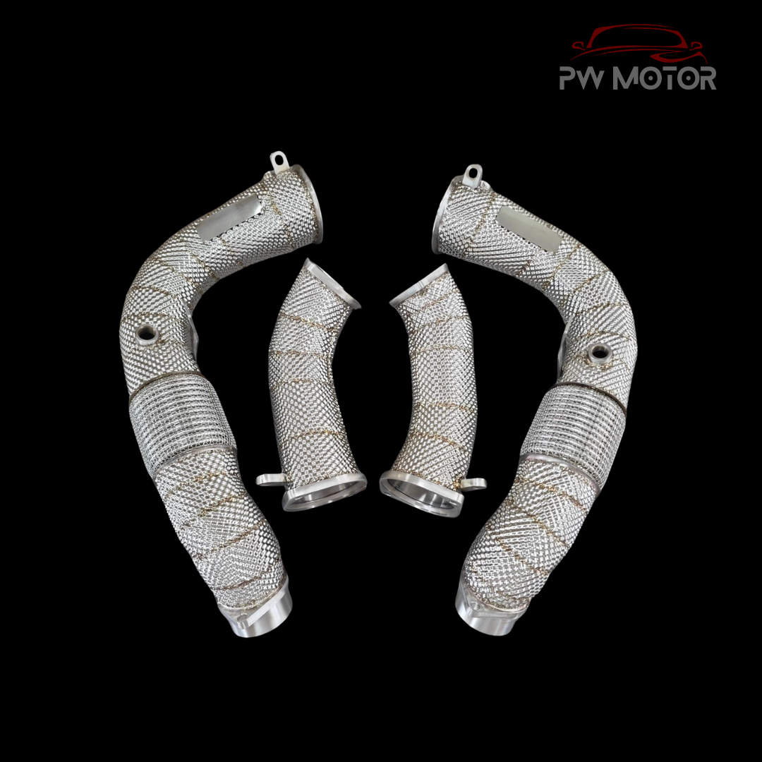 BMW M5 G90 Catless Fully Heat Shielded Downpipes | PW Motor
