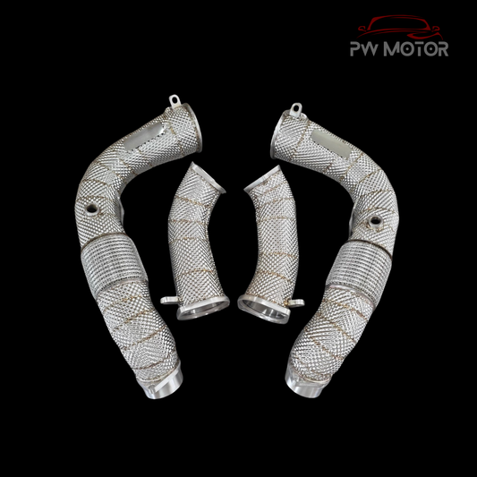BMW M5 G90 Catless Fully Heat Shielded Downpipes | PW Motor