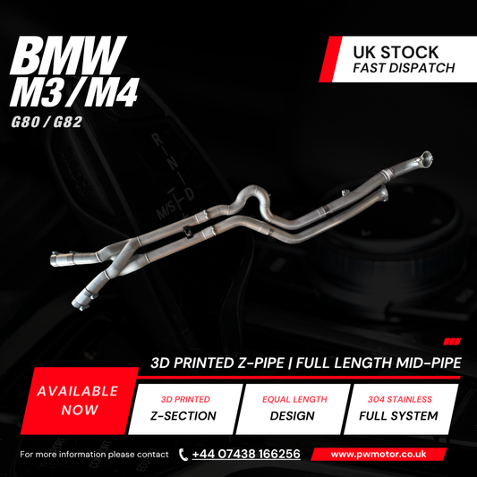 BMW M3 G80 / M4 G82 3D Printed Z-Pipe Full Length Mid-Pipe | PW Motor