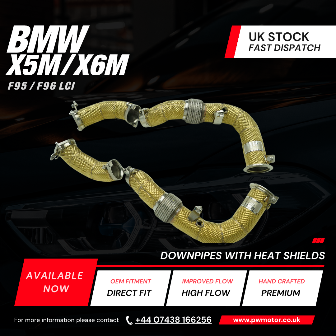 BMW X5M / X6M F95 / F96 Lci Heat Shielded Downpipes | PW MOTOR
