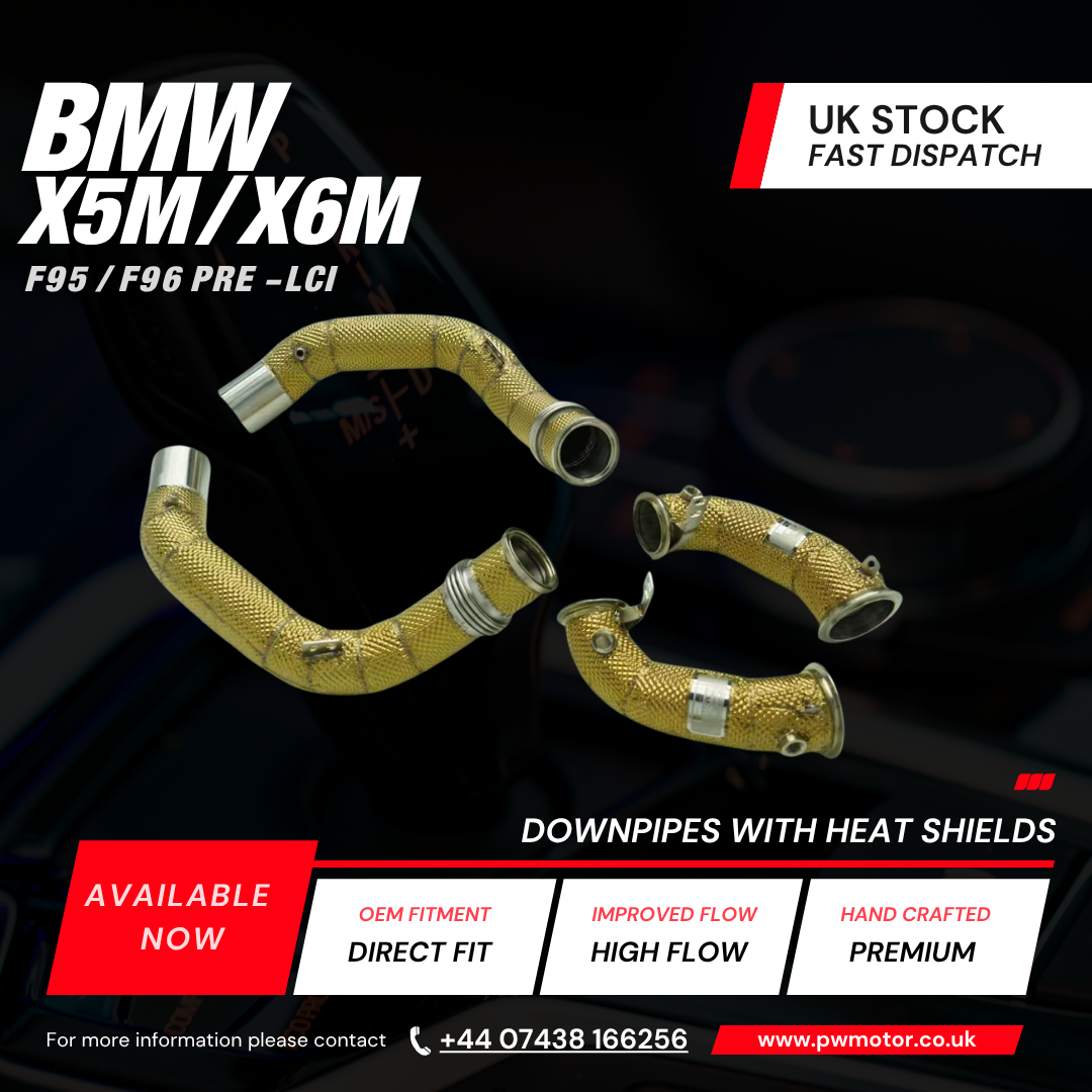 BMW X5M / X6M F95 / F96 Pre -Lci Heat Shielded Downpipes | PW MOTOR