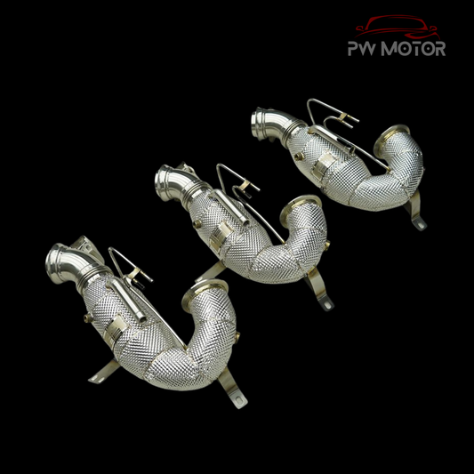 Mercedes E53 Downpipes with Heat Shields and 200 Cell OPF EURO 6 | PW Motor