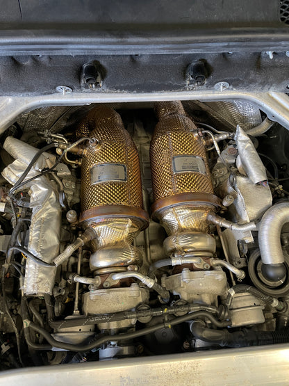 Porsche Cayenne E3 2.9T Gold Heat Shielded OPF Downpipes - GEN 2 | PW Motor
