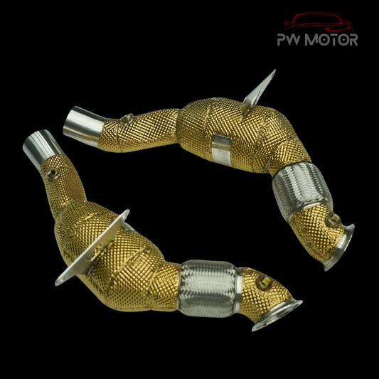 Ferrari 488 GTB / Pista / Spyder Heat Shielded Downpipes - GEN 2 | PW Motor