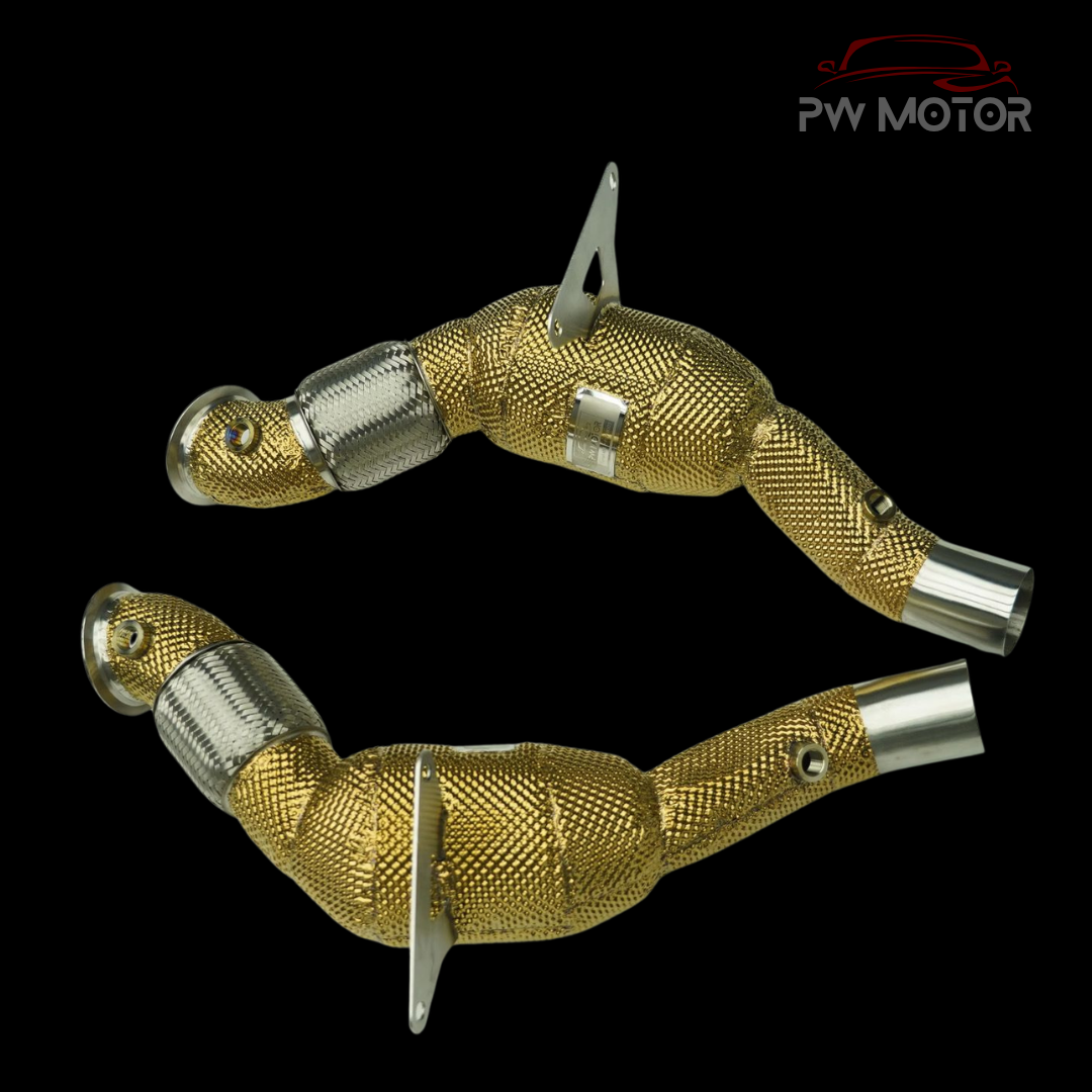 Ferrari 488 GTB / Pista / Spyder Heat Shielded Downpipes - GEN 2 | PW Motor